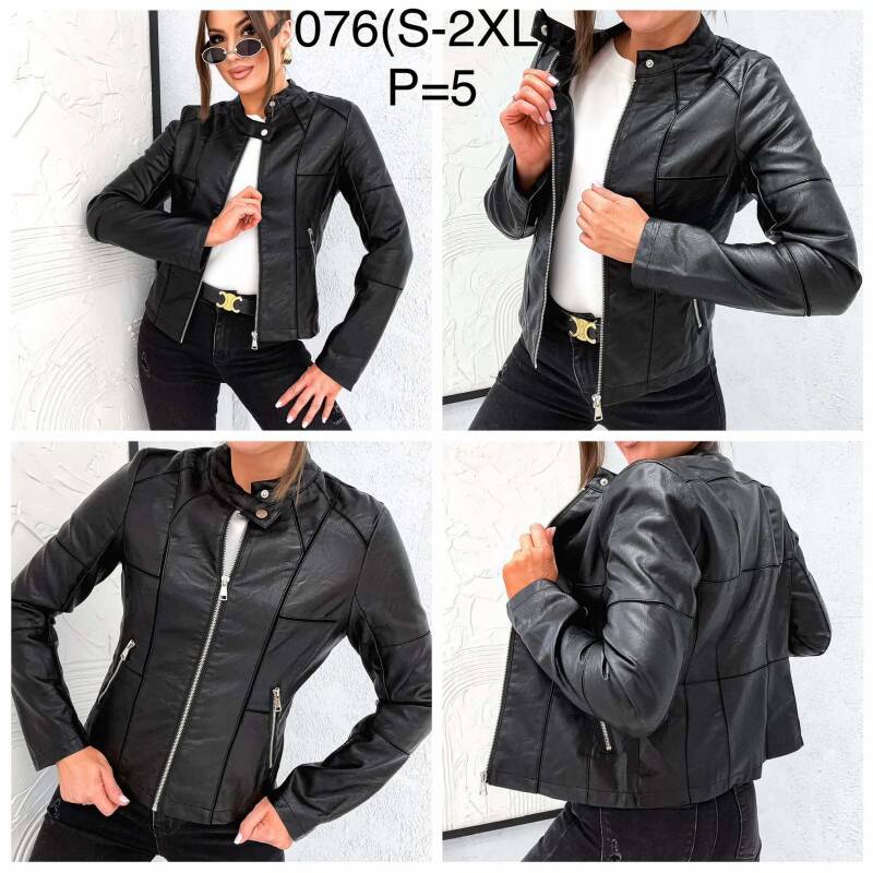 Kurtki damskie skórzana Roz S-2XL, 1 Kolor Paczka 5 szt 1